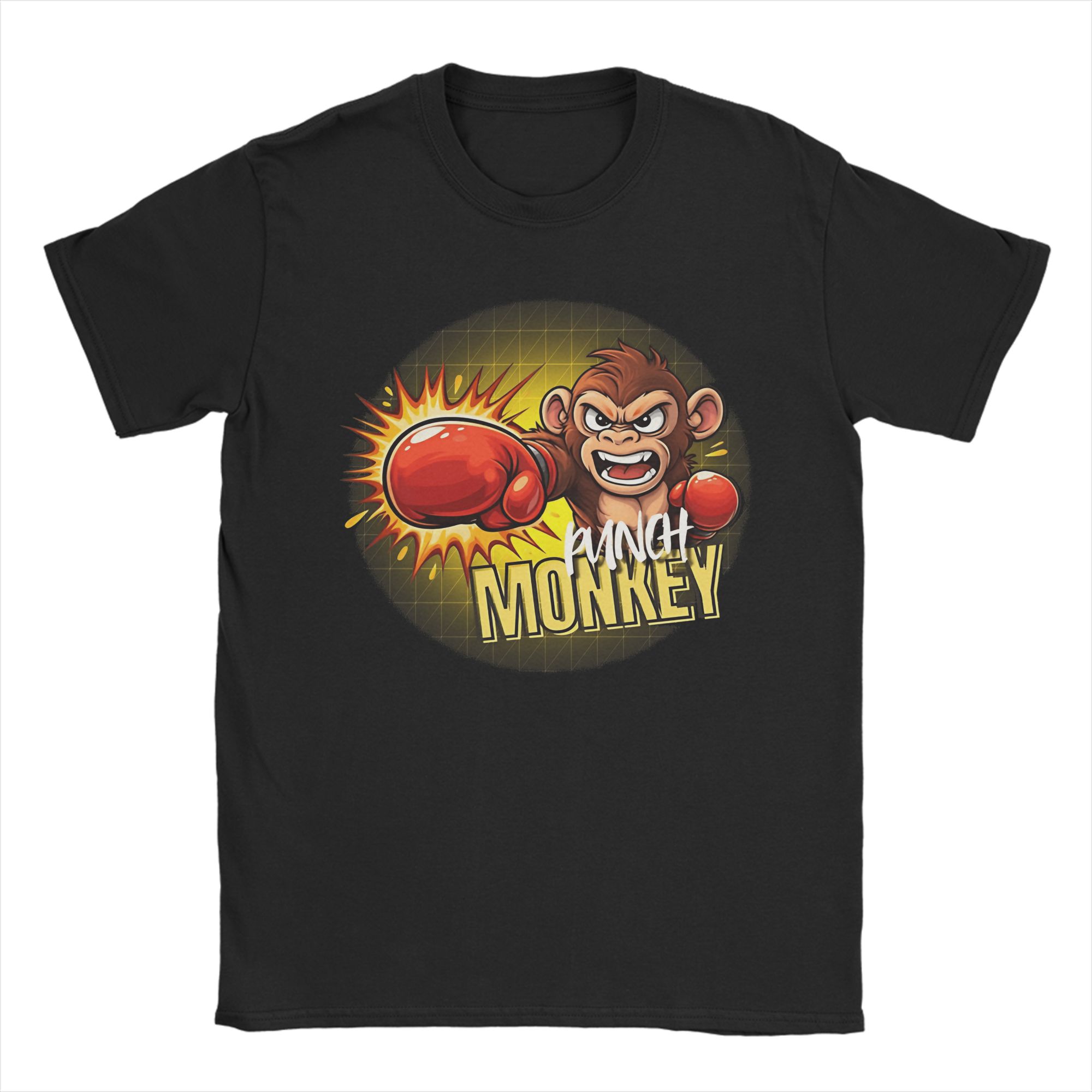 Unisex Punch Monkey T Shirts Pure Cotton Clothes Casual Short Sleeve Crewneck Tees Plus Size TShirt S