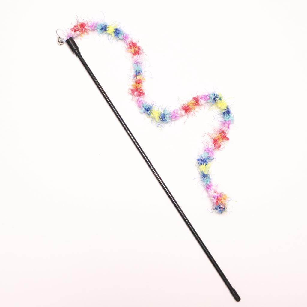 2/3/4pcs Colorful Striped Plush Rope Cat Teasing Stick Toy Knitting Wool Pet Toys