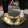 Fashion New Gold Glitter Sneakers Couple Casual Walking Shoes Men Hip-hop Streetwear Skateboard Trainers Women Flat Designer Footwear