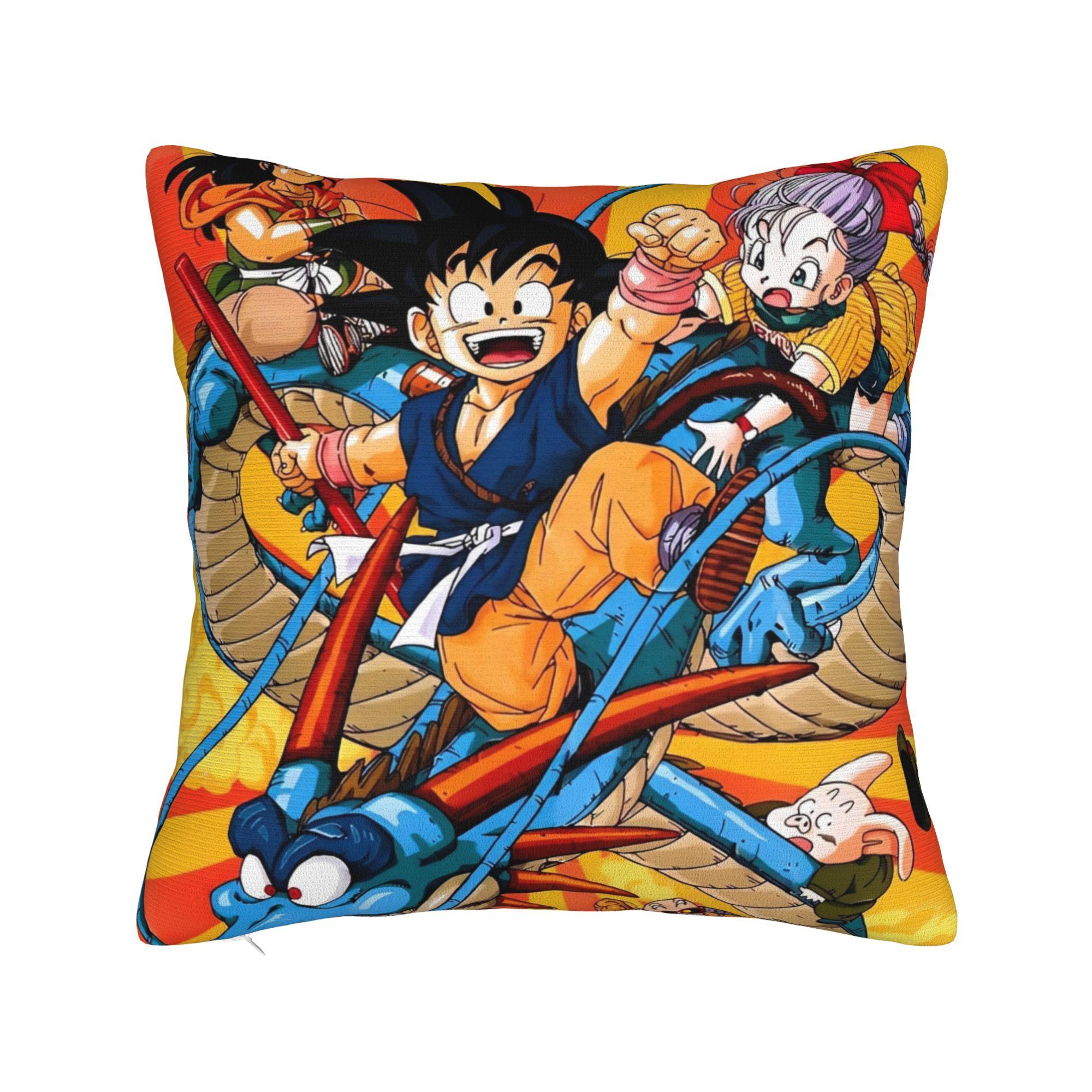 

Anime Dragon Ball Square Pillow Cases Cushion Cover Funny Zippered Decor Pillowcase for Bed 4545cm 30x30cm
