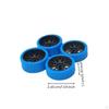 4 Pieces RC Car Wheel with Treaded Tire 1:28 Scale MultiSpoke Rim LowProfile Tires