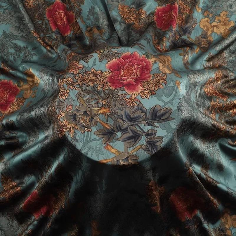 Chinese-style Imitation Silk Cloud Gauze High-end Fabric Soft Cotton Silk Printed Fabric DIY Cheongsam Dress Hanfu Clothing