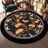 1pc Retro Floral Patterns Round Rug, Non-slip Floor Mat for Living Room, Bedroom, Bathroom, Holiday Home Decoration