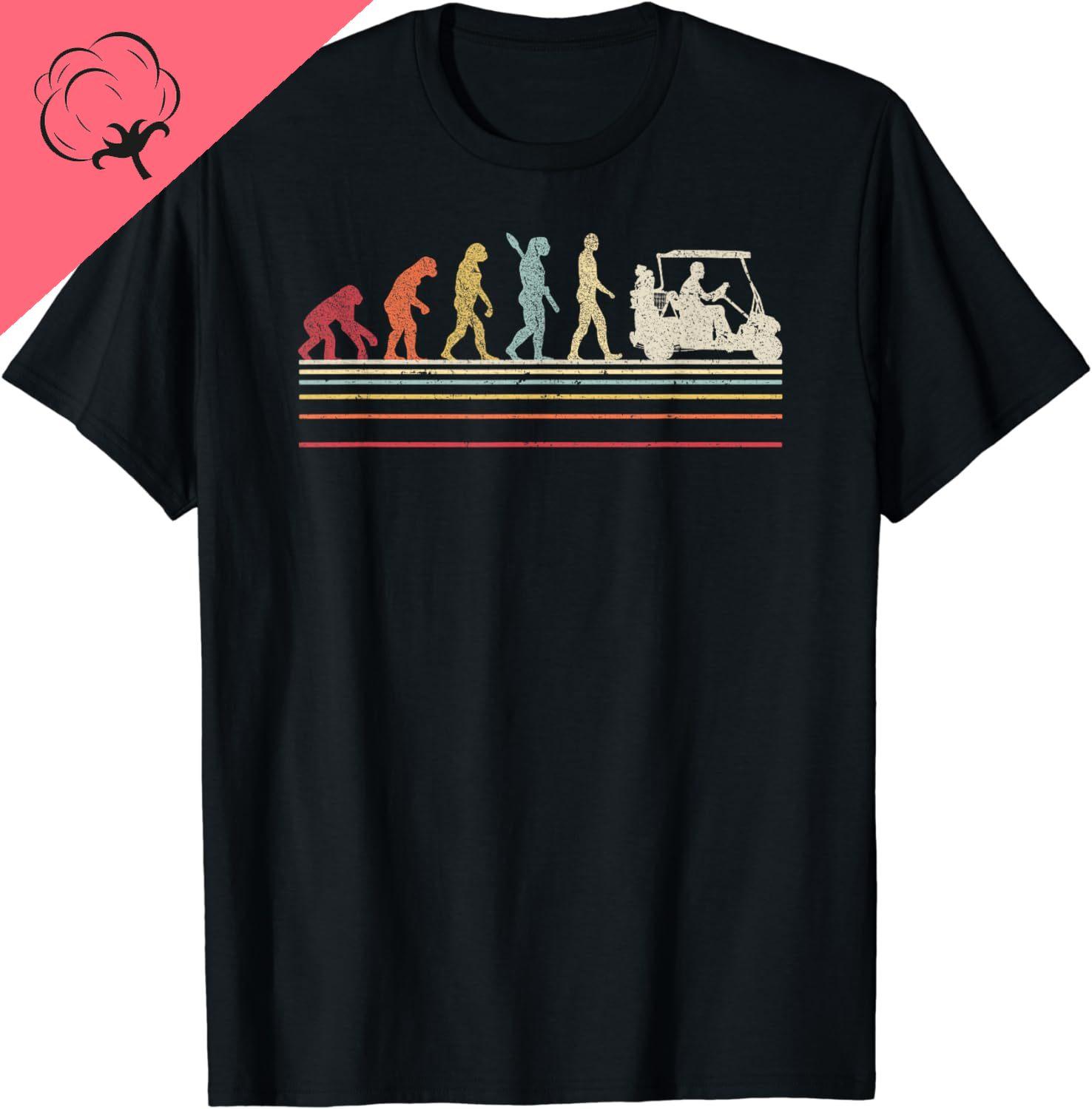Funny Golf Shirt Retro Style Evolution of Unisex TShirt Vintage Clothes Cotton Tops Shirts for Women Graphic T Shirt Ropa Mujer S