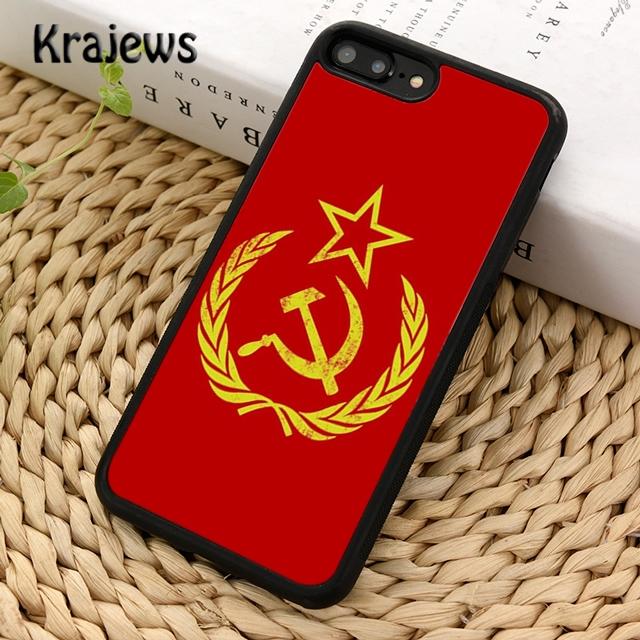 Krajews New Style Russia Soviet Flag Soft Phone Case Cover For iPhone 17 Air 16 15 14 plus 11 12 13 pro max coque Fundas
