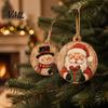 Holiday Party Hanging Decor 8Pcs Christmas Wooden Ornaments, Wood Slice with Santa, Garland Ornaments Snowman, Gingerbread, Reindeer Prints