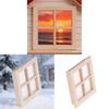 Wooden Dollhouse Diy Miniature Door And Window Set For Crafting And Home Decoration
