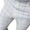 Men Pants Plaid Slim Spring Autumn Mid-rise Checkered Pattern Pencil Pants for Daily Wear