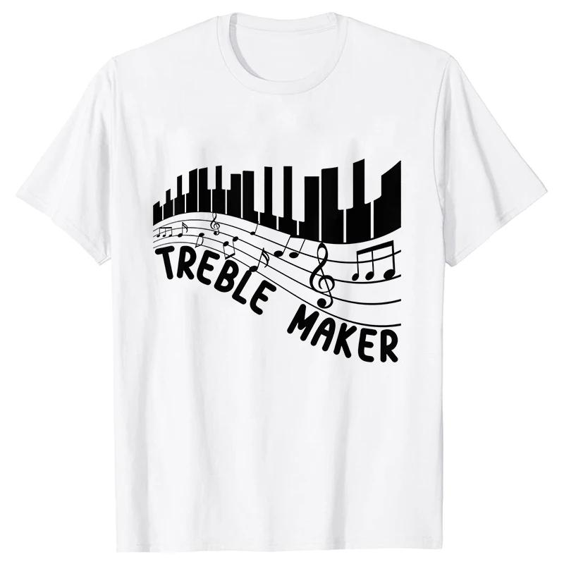 Make Music Graphic Print T-Shirt Women Girls Pianist Piano Teacher Tshirt Tops Female Summer Fashion Tee Shirt Femme Streetwear