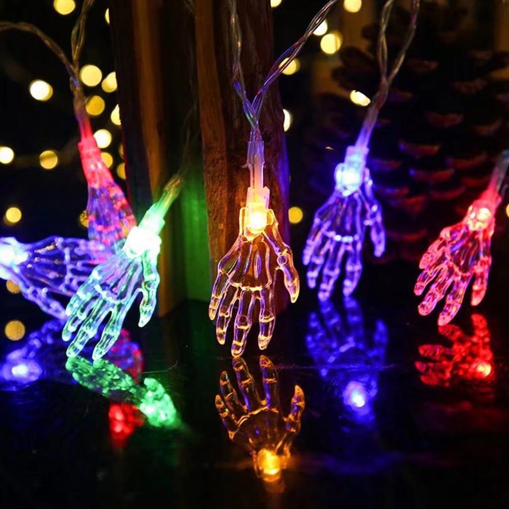 Halloween String Lights 20FT 40LEDs Transparent Skeleton Hand Shaped Decorative Hanging Lights