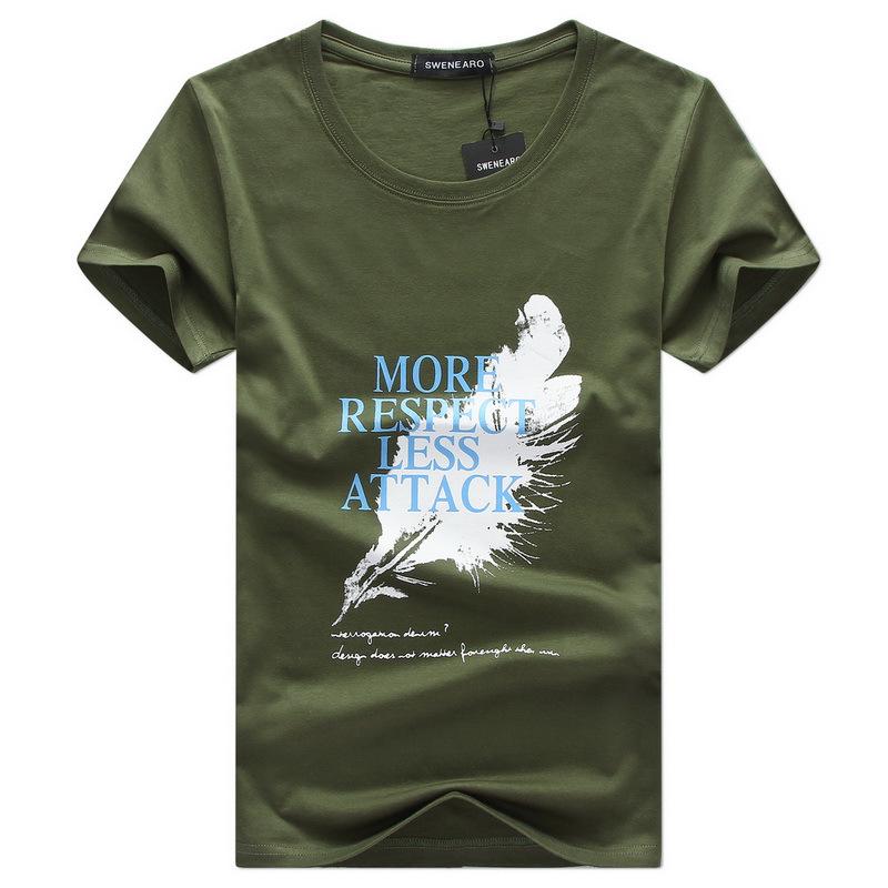 

2020 Мужская тонкая хлопковая футболка с коротким рукавом - модная футболка с круглым вырезом 5XL зелёный