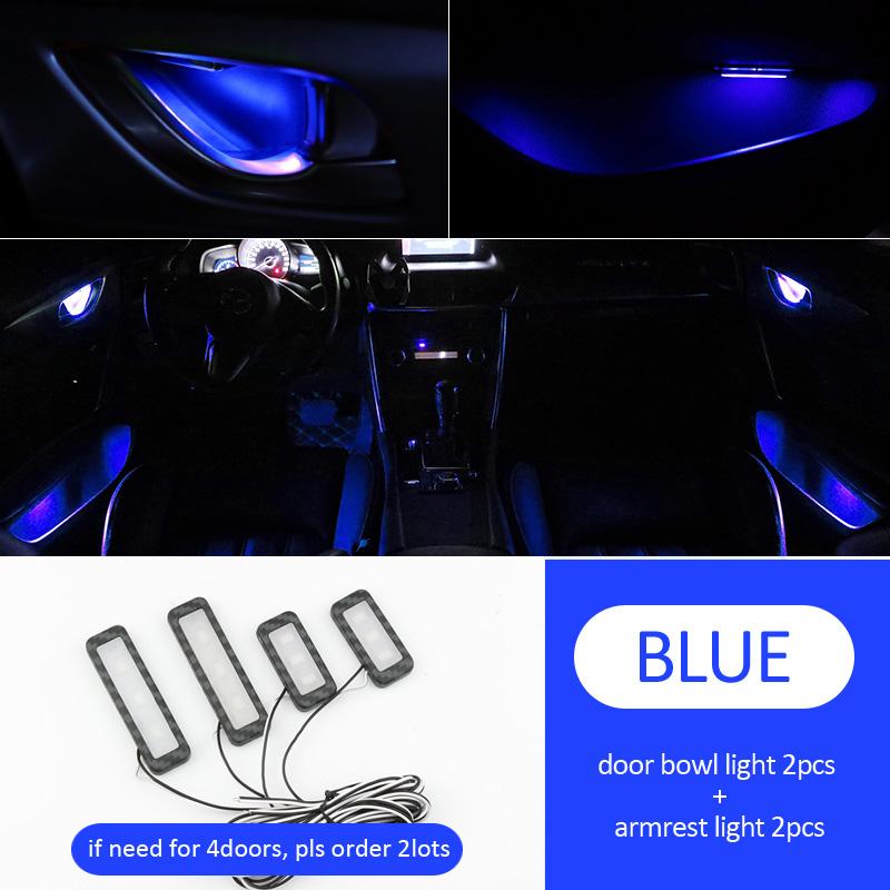 4 STÜCKE Atmosphäre Licht Auto Innen Tür Schüssel Griff Armlehne Licht Auto Umgebungslicht Für VW Volkswagen Passat Polo