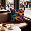 Street Graffiti Texture Cushion Cover Set of  Decorative Short Plush Pillow Covers for Sofa Soft  Cushion Case X Cm