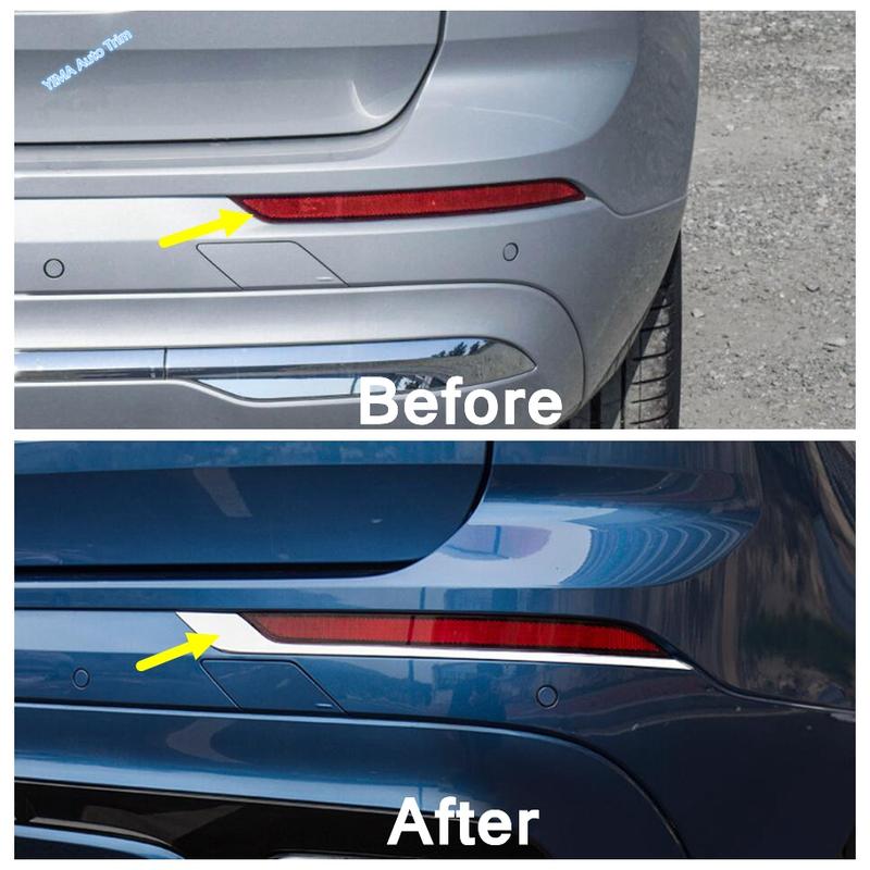 Chrome Auto Accessories Exterior Rear Tail Fog Lights Lamp Eyelid Eyebrow Decor Stripes Cover Trim For VOLVO XC60 2018 - 2026