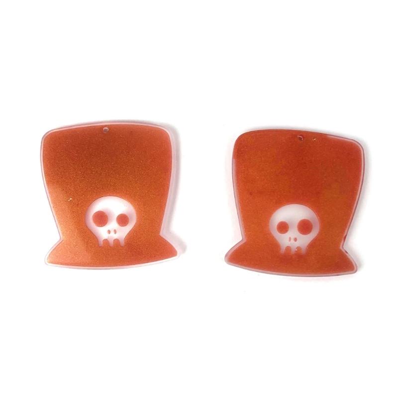 Halloween Geometric Witch Hat Earring Epoxy Resin Silicone Mold Luggage Bag Tags Casting Molds with Hole for DIY Crafts
