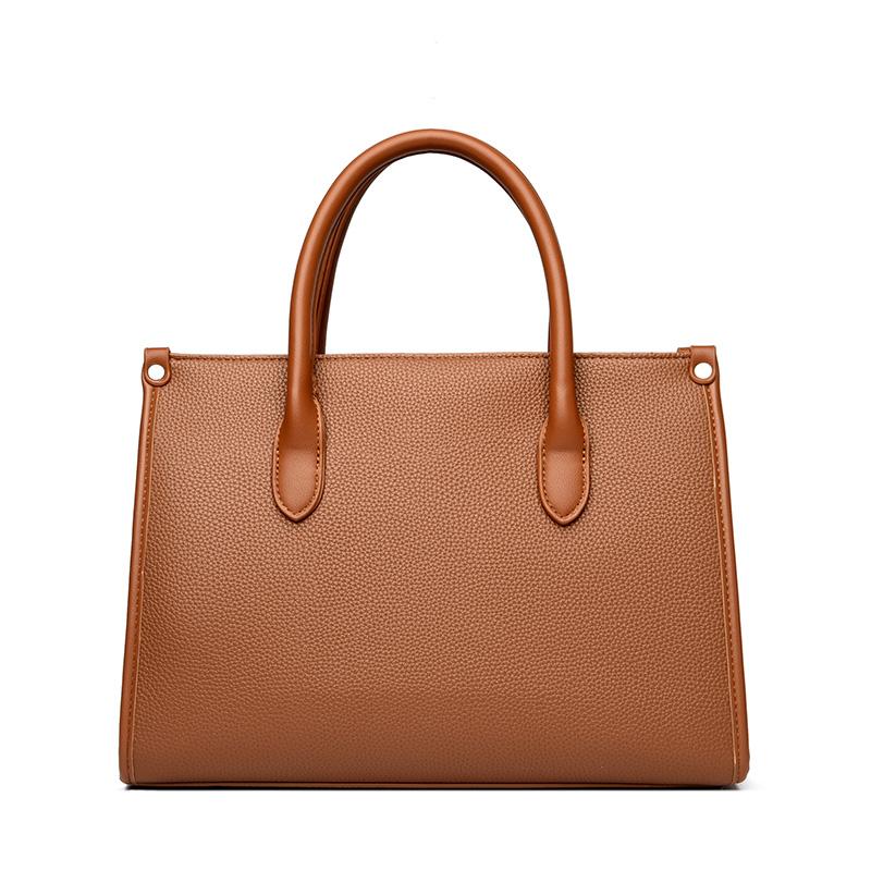 Solid Color Tote Bag Large Capacity Commuting To Work Travel Handbag Simple Single Shoulder Bag