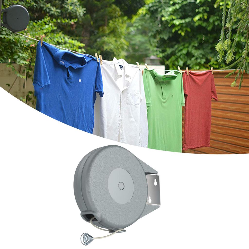 Retractable Clothesline 49.2ft Length Maximum Load Bearing 30 Pounds Portable Laundry Line for