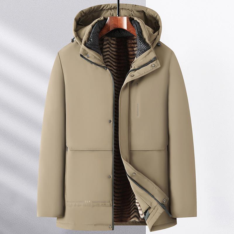 Men's Cotton-padded Clothes Can Be Removed From Mink Velvet Liner Cotton Clothes Winter Velvet To KeepOvercome One Dress and Two Wears