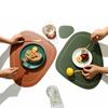 Double-Sided Leather Placemat Heat Resistant Insulation Coffee Mats Oil-Proof Nordic Style for Indoor Outdoor Dinner Table Decor