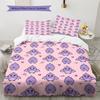 Pink Cartoon Art Pattern Bedding,Quilt Set Quilt Cover Pillowcase Home Birthday Gift (1 * Duvet Cover + 2 * Pillowcase, Without Core)