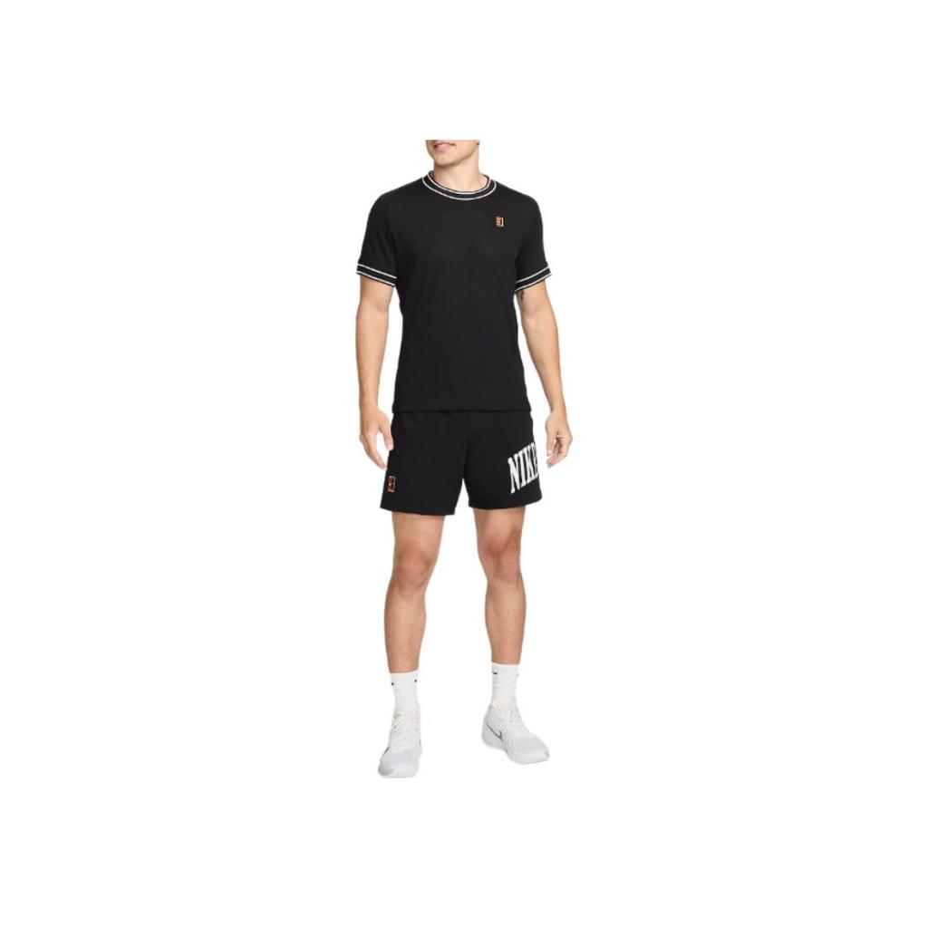 Nike Court Heritage Lightweight Breathable Sweat-Wicking Training Tennis T-Shirt Men Tops Black FN0318-010