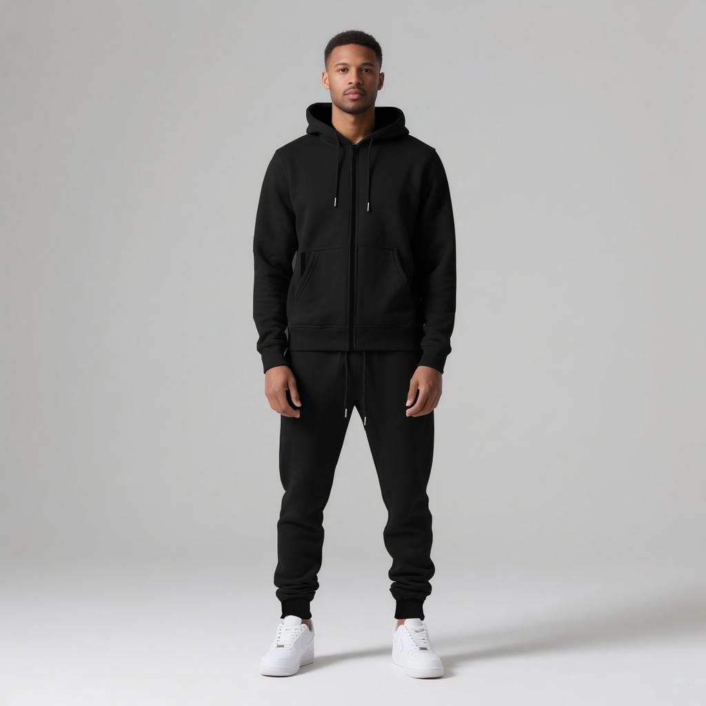 Herrenbekleidung Herbst und Winter Langärmeliger Kapuzen-Sport-Gym-Freizeitanzug Warmes zweiteiliges Set Trainingsanzug Herren