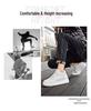 Men's Fashion Casual White Cowhide Sneakers with Invisible Height Boost (6CM and 8CM Options)