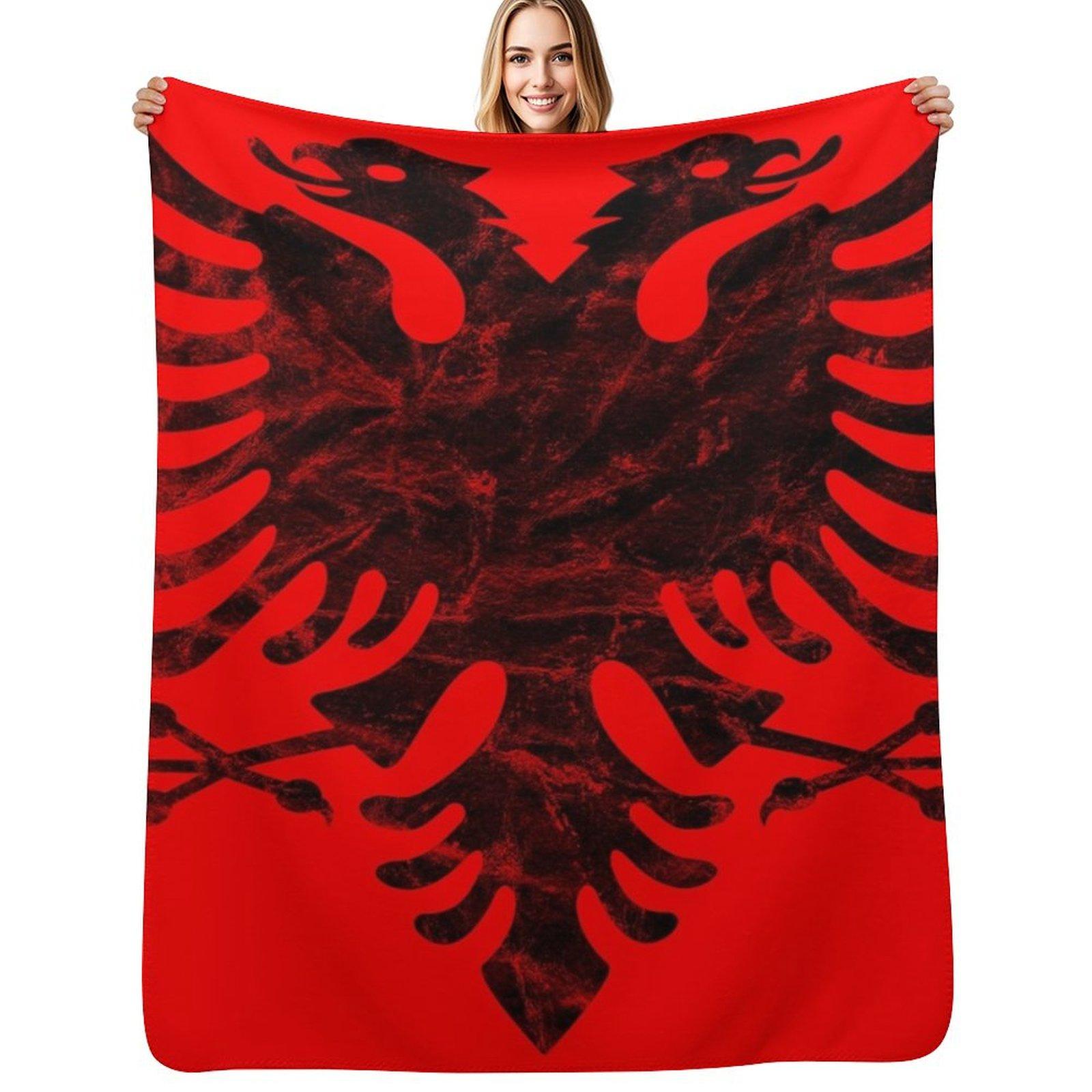 Albania Flag Throw Blanket Outdoor Soft Blanket for Picnic Beach Camping 102x76cm(40x30in)