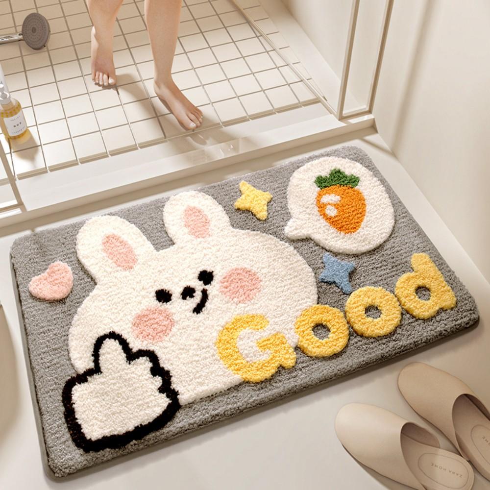 VIKAMA Ins Style Cartoon Tiger Bathroom Floor Mat Absorbent Non Slip Bedroom Entrance Suitable Adorable Home Decoration