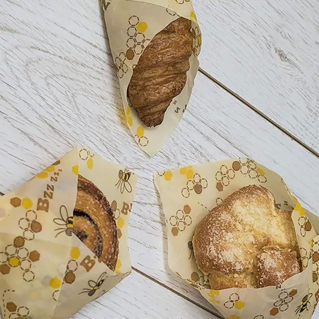 3 ks Opakovaně použitelný včelí vosk na potraviny Včelí vosk Eko šetrný Organický, Obaly na skladování potravin z včelího vosku Přilnavý Sendvičový