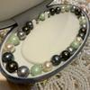 14Mm Large Particle Green Morandi Bead Necklace Collarbone Chain Women'S Retro High-End Accessories