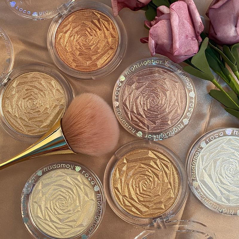 Buy Rose Face Highlighter Makeup Face Brightener Contouring Liquid Highlighter Powder Palette