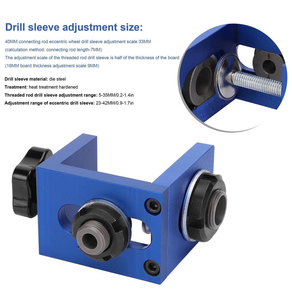 Wood Dowel Hole Drilling Drill Bit Kit Punch Positioner Tool for Woodworking Carpentry