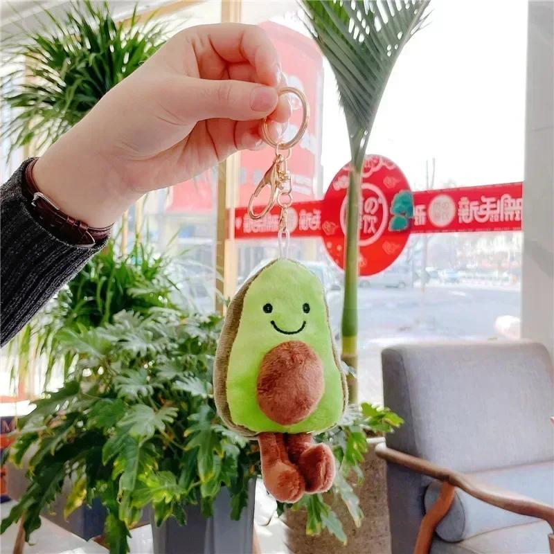 12cm Cute Avocado Plush Toy Kawaii Avocado Plush Keychain Cartoon Avocado Fruit Stuffed Doll Backpack Pendant Kids Birthday Gift