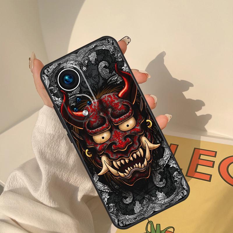 Samurai Oni Mask Case For Honor Magic 5 6 7 8 Pro Cover For Honor 400 200 Lite 50 70 90 X8a X8b X9a X9b X9c