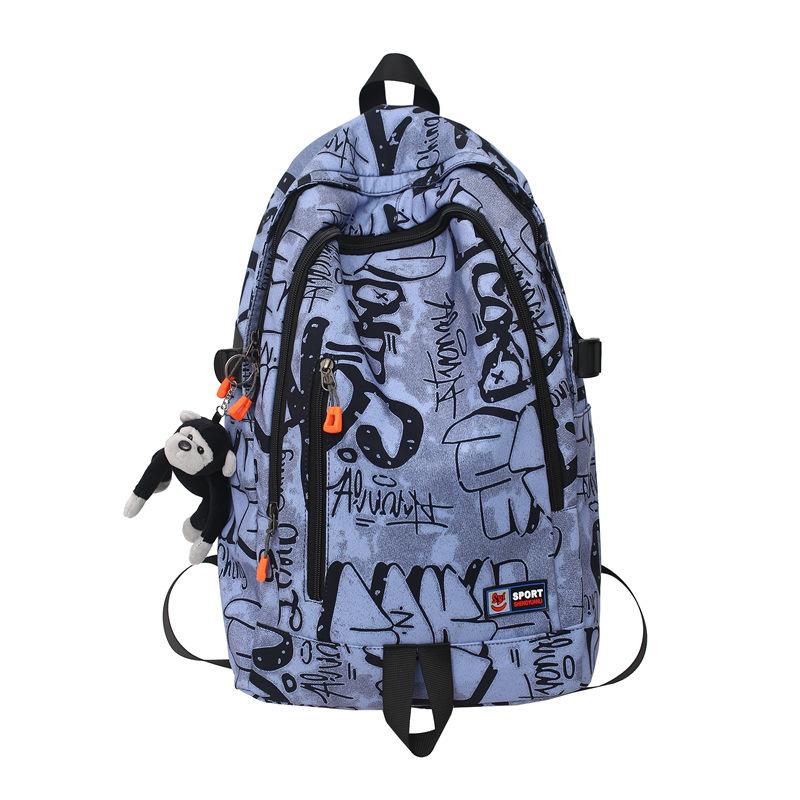 Zaino scolastico coreano graffiti zaino scolastico nuovo Harajuku alla moda zaino casual grande capacità multi-scomparto zaino di qualità premium