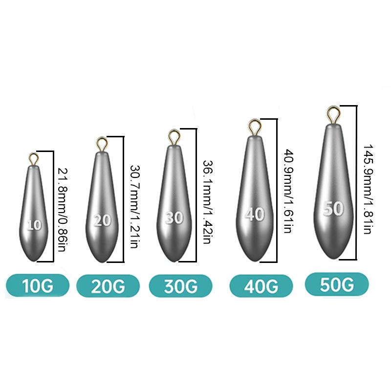 5pcs Mixed Styles Professional  Fishing Weights Kit Removable Casting Sinkers for Freshwater&Saltwater