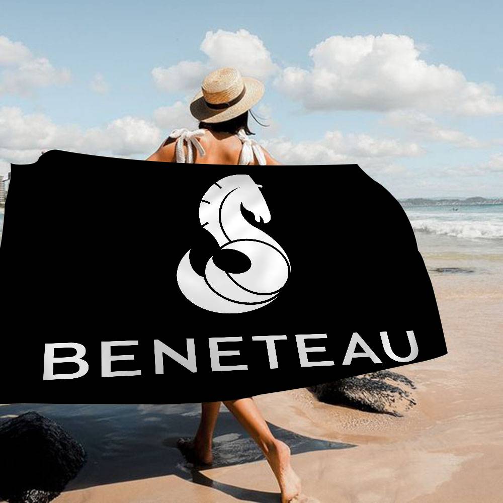 

B-BENETEAU Logo Microfiber Printed Beach Towel Mountain Climbing Yoga Beach Swimming Running Absorbent Soft Towel W40*H60(CM)