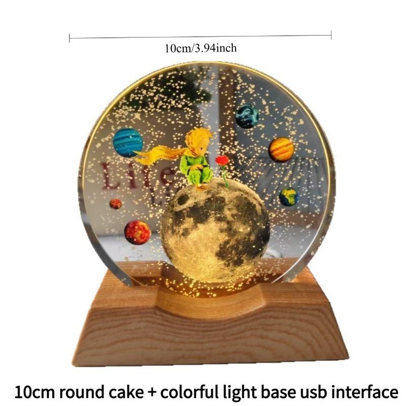 1SET starry sky universe galaxy 3d three-dimensional laser color printing inner engraving crystal ball luminous night light ornament