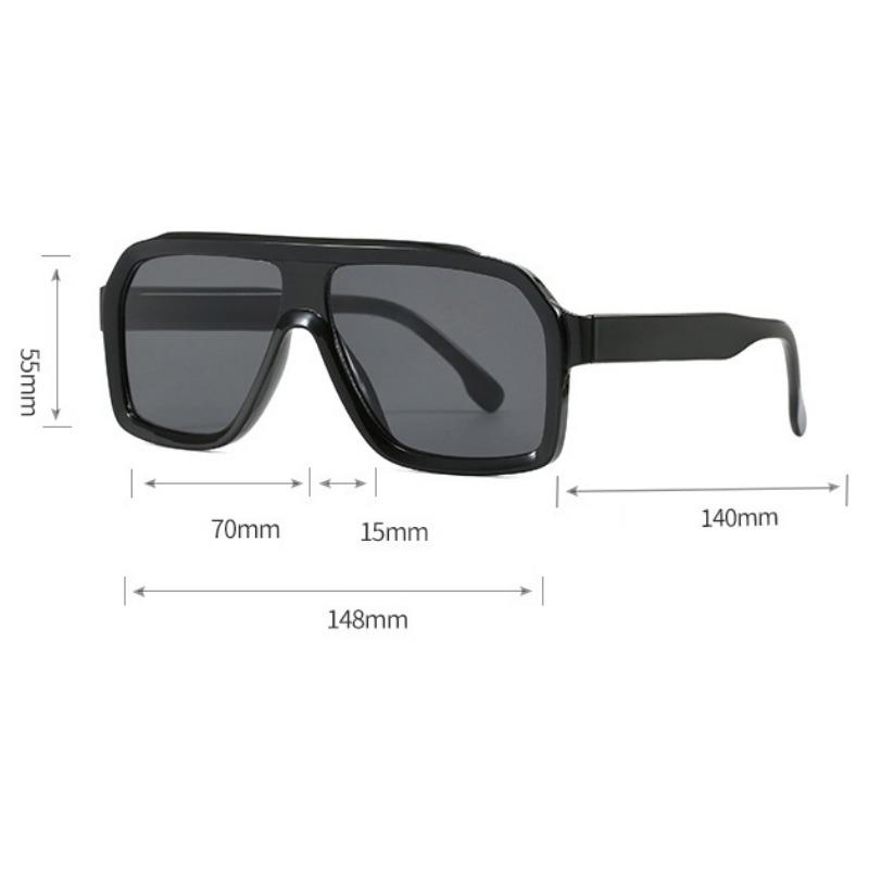 Non-polarized Vintage Large Frame Square Sunglasses Men Women Toad Looking Glass Fashion Outdoor Travel Sunshade Sunscreen Eyeglasses