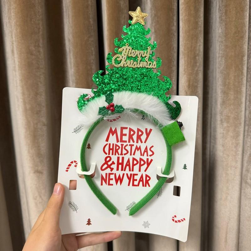 Christmas Hair Hoop Christmas Decoration 2025 Hairband Headband Glowing Hair Pins Christmas Gift for Girls Boys Navidad