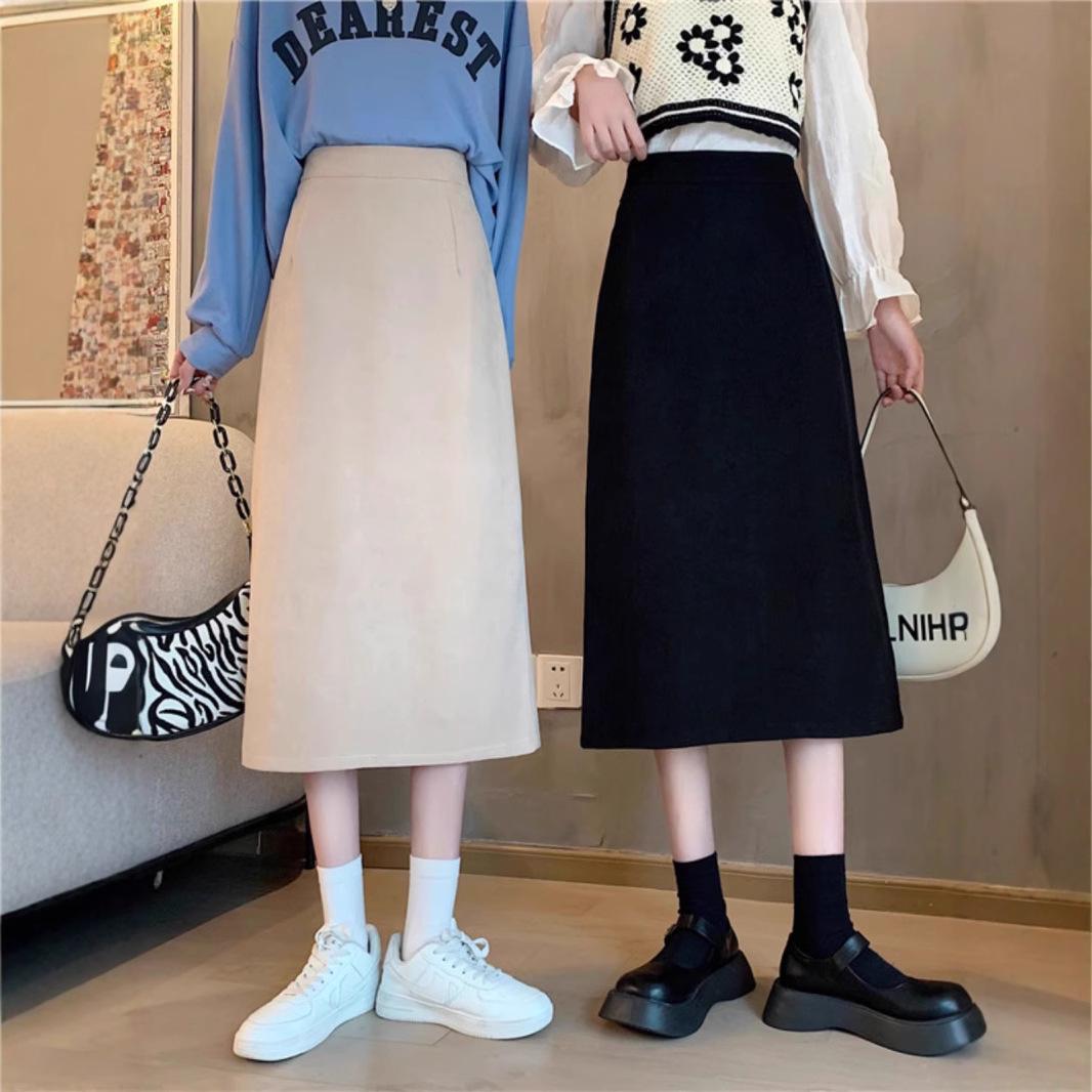 

2024 Plus Size High Waist A-Line Midi Skirt for Spring & Autumn - Hides Hips, Flattering for Pear-Shaped & Petite Figures S [81-90 lbs]