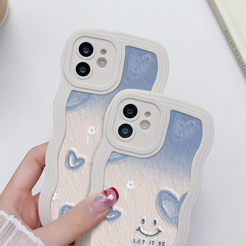 Mobile Phone Cases for iPhone 11 13 XR 15 Pro Max 12 14 Pro Max Case iPhone 16 7 Plus 8 Plus XS Max Big Wave Solid Color Cartoon Anti-drop Waterproof