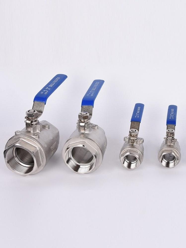 304 Edelstahl zweiteiliges Gewinde-Kugelhahn für Wasser, 1-Zoll oder 3/4-Zoll, verdicktes Innengewinde.