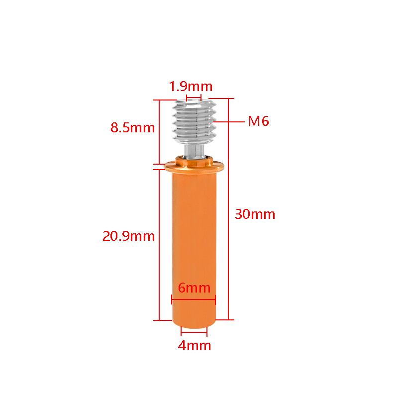 E3D V6 Titanium Copper Bimetal Throatpipe for CR-10, Vyper, Mega, Ender 3 3D Printers