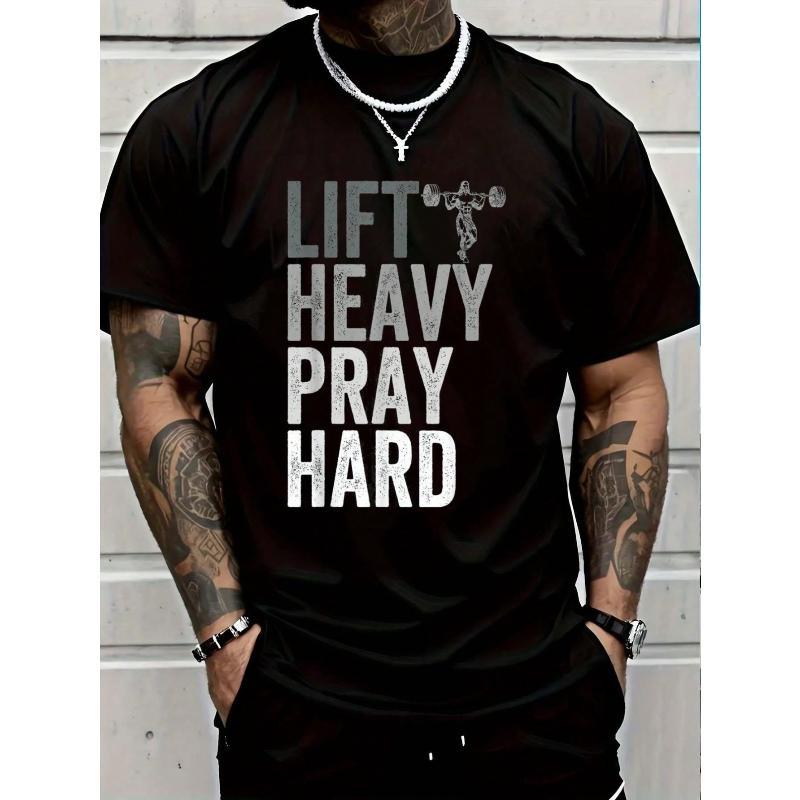 Men s Graphic Print Short Sleeve Tees, Faith  Trendy Style S