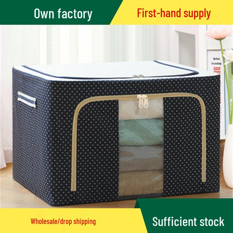 Foldable Washable Oxford Cloth Storage Box - Large Organizer for Quilts, Clothes, and Toys