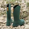 Stylish Women's Rain Shoes: Suitable For Outdoor Wear, Adult High-cylinder Water Shoes, Thick-soled, Waterproof With Cuffed Open