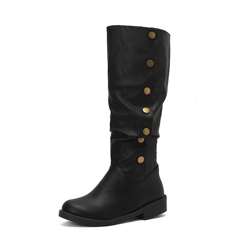 Knight Boots British Flat but Knee Boots Large Size - Women's Boots Women's Shoes