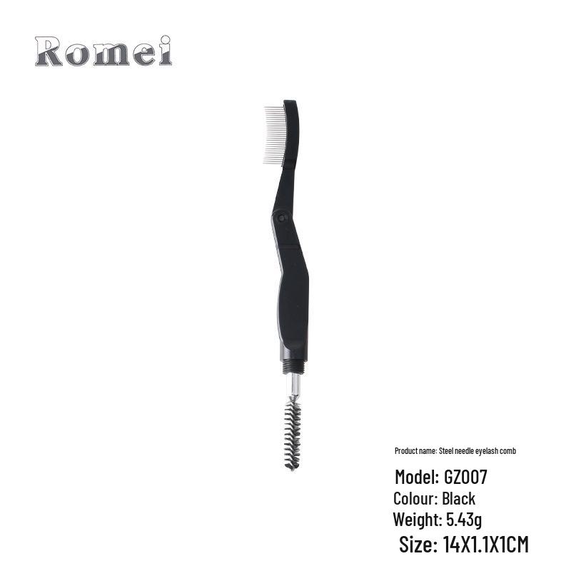 Dual-Use Stainless Steel Eyelash & Eyebrow Brush Comb for Makeup & Extensions